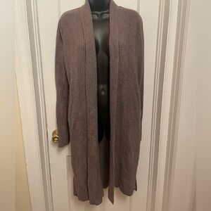 Barefoot Dreams CozyChic Lite Brown Montecito Long Knit Cardigan Sweater S